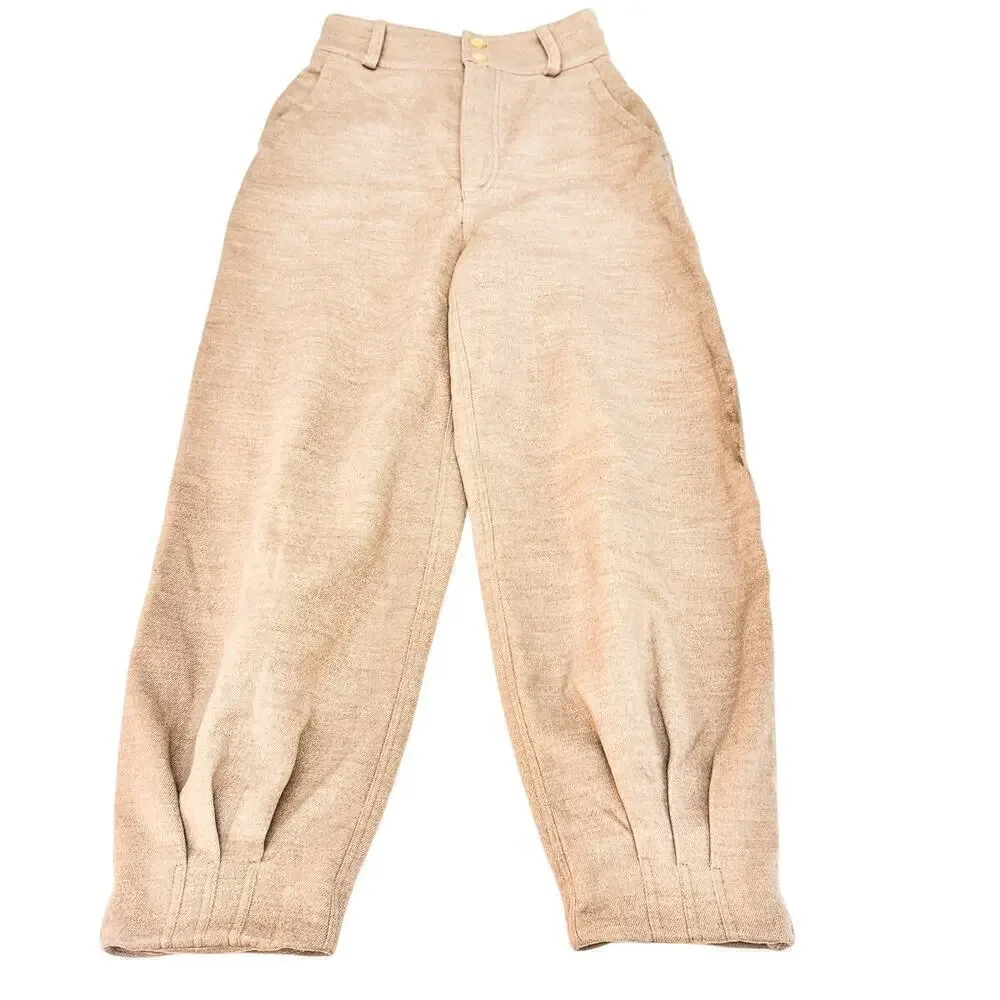 Free People Light Brown Balloon Jogger Style Slack Dress Pants Size 4